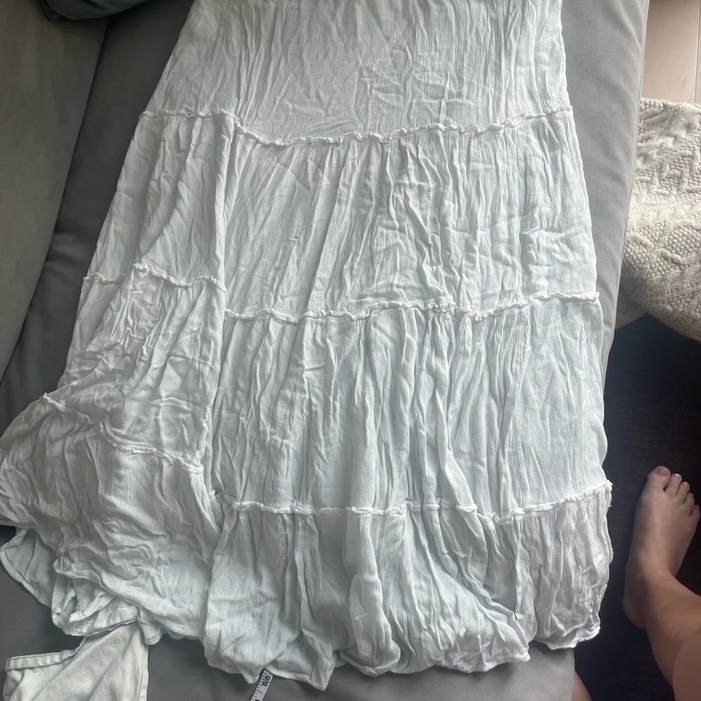 White Tiered Maxi Skirt